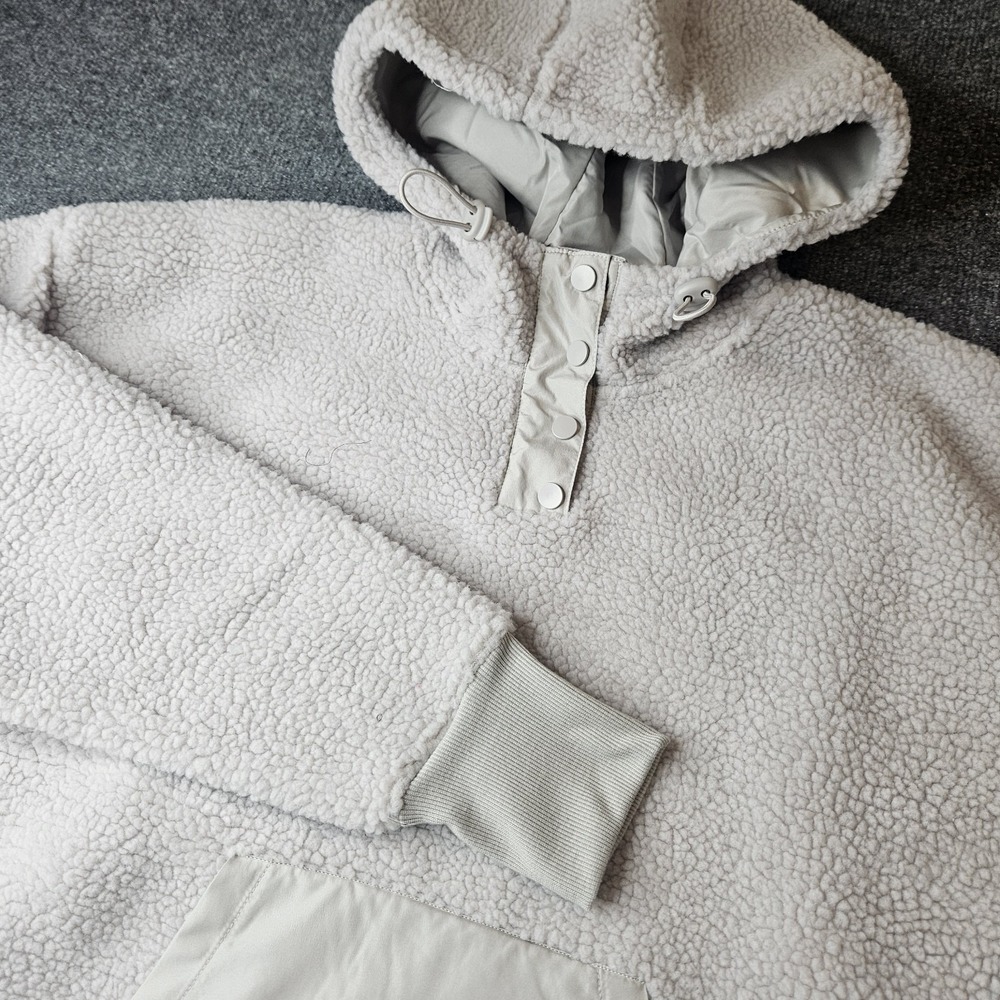 NWT Amazon Essentials Wimens Teddy Fleece Pullover Hoodie Sherpa Size XL‎ Beige
